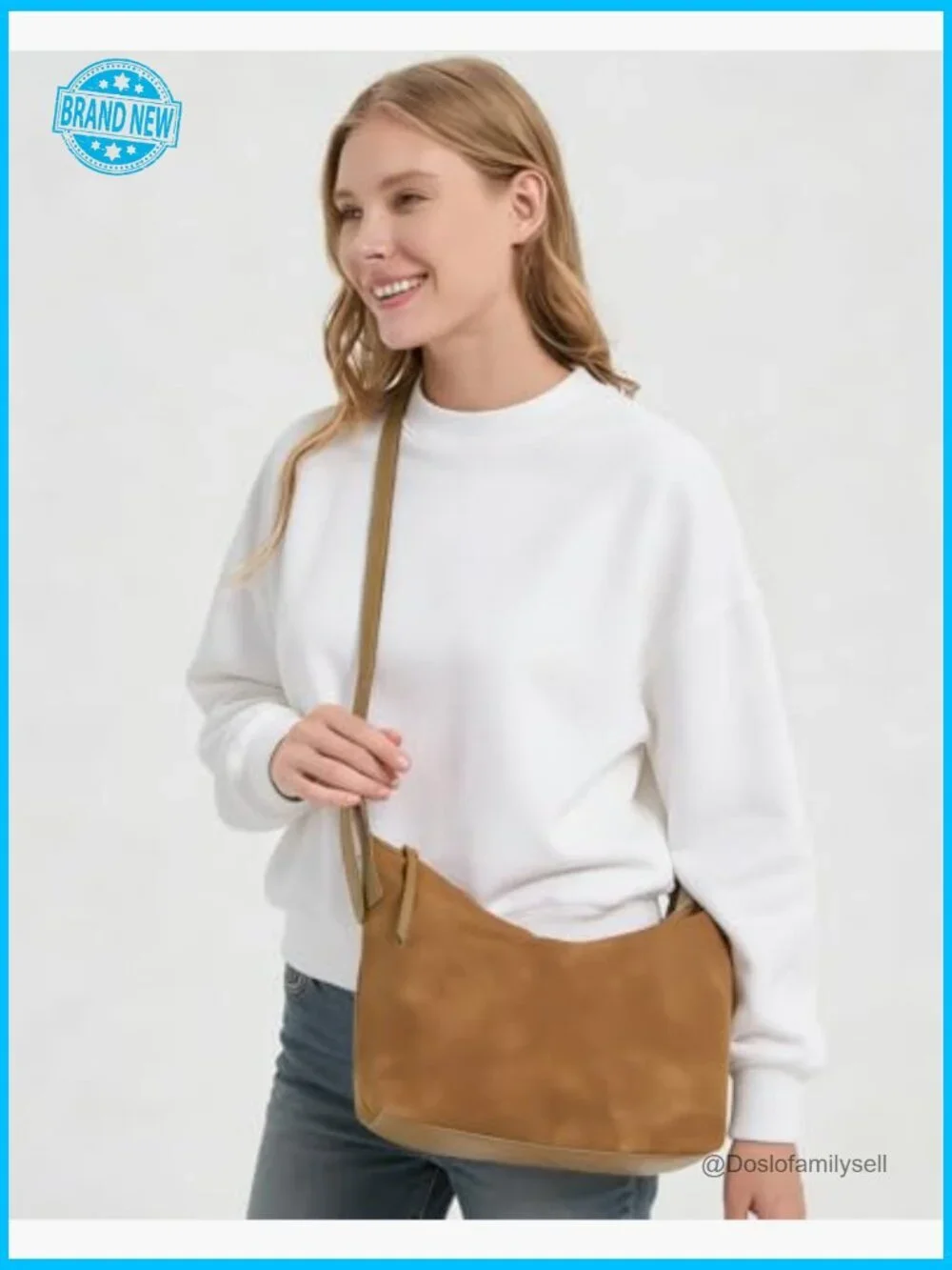 Medium Suede Hobo Bag Slouchy Crossbody Purse Adjustable Strap Shoulder Bag